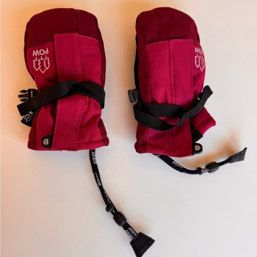 2T POW Winter mittens maroon